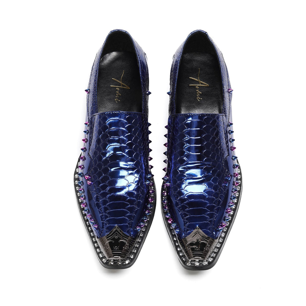 mens blue patent leather dress shoes Men's Oxford Dress Shoes Pointed Toe Shiny Patent Leather Lace Up Casual Prom Party Shoes Blue