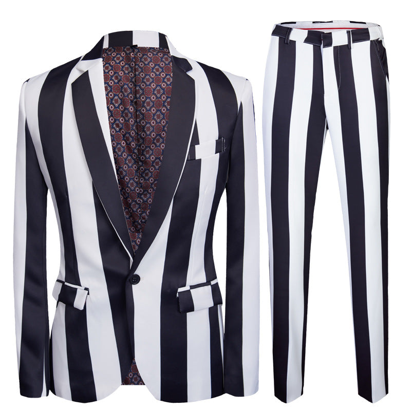 Colorblock Stripes Suit M8005