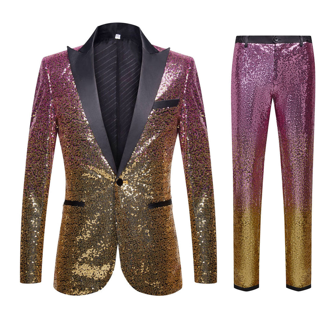 Dual Color Gradient Sequins Suits（8 Colors）S8051