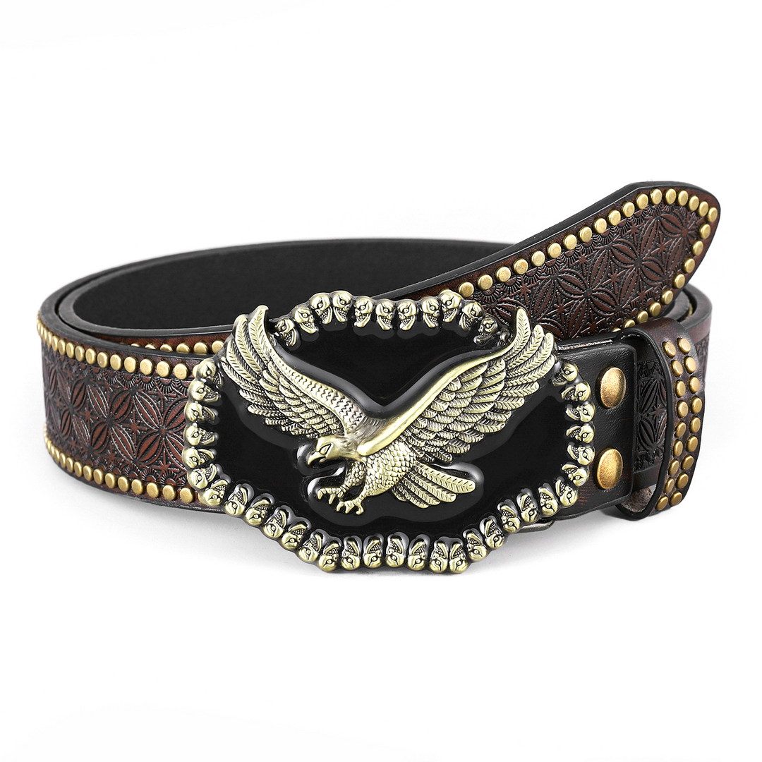 Western Cowboy Buckle Leather Belt B5015