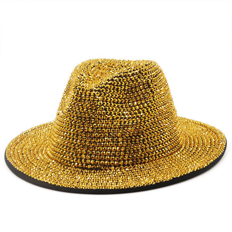 Strass-Hut mit breiter Krempe H9006