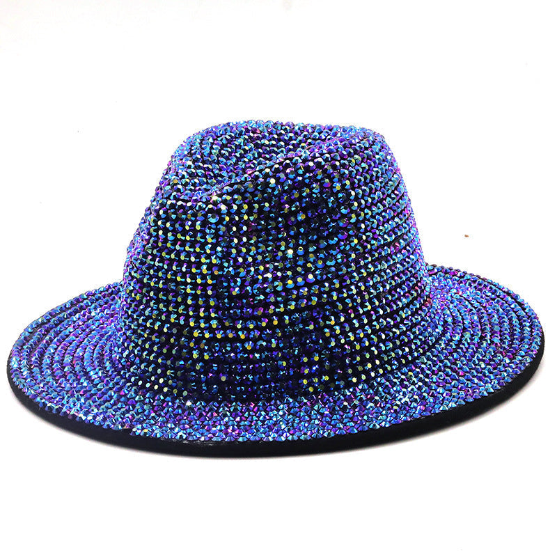Rhinestone Wide Brim Hat H9006