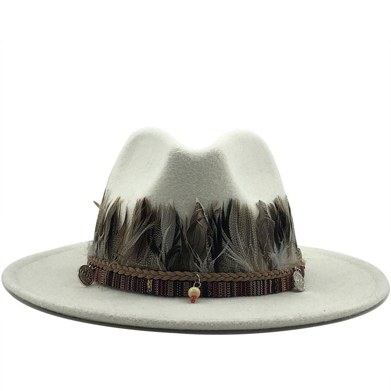 Mens Fedora Hat Feather 