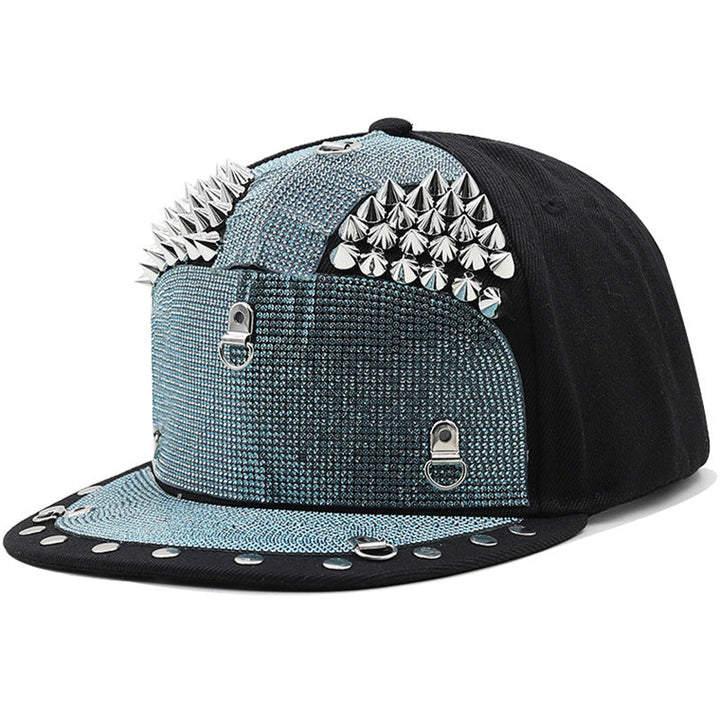 Gorra de béisbol punk con diamantes de imitación H7002