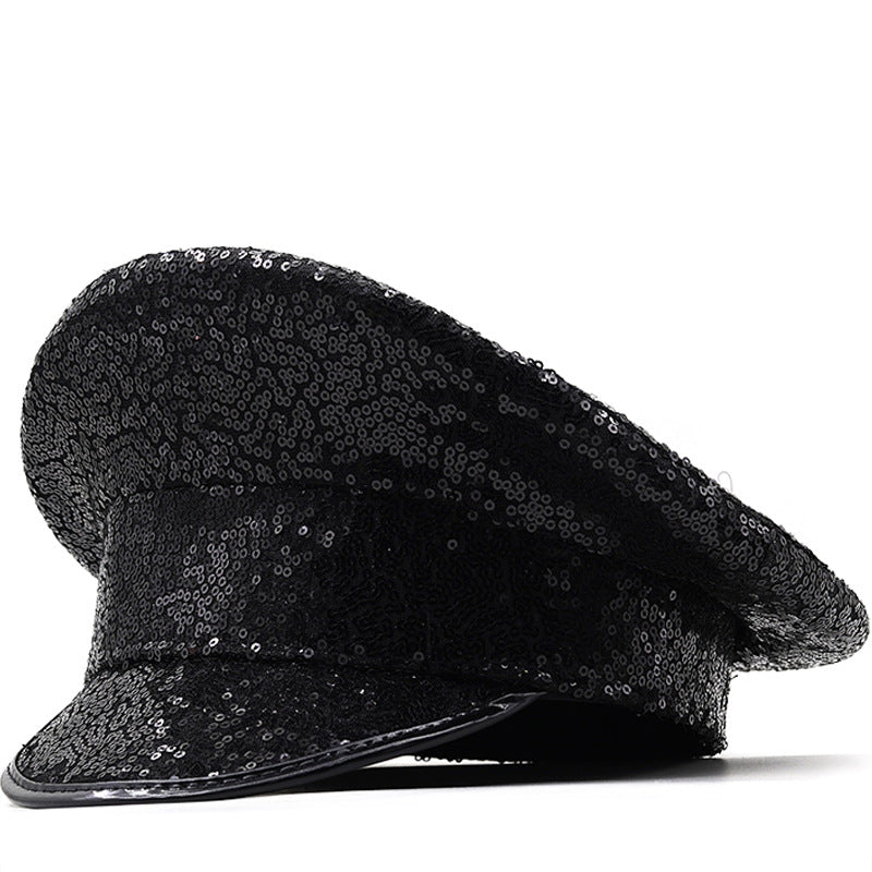 Sombrero de cuero con lentejuelas H9013