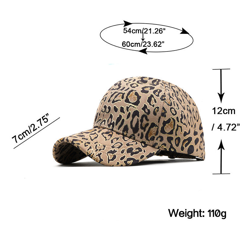Gorra de béisbol con estampado de leopardo H7006
