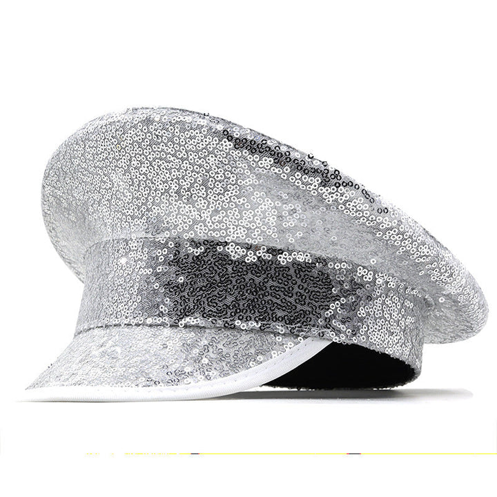 Sequin Leather Hat H9013