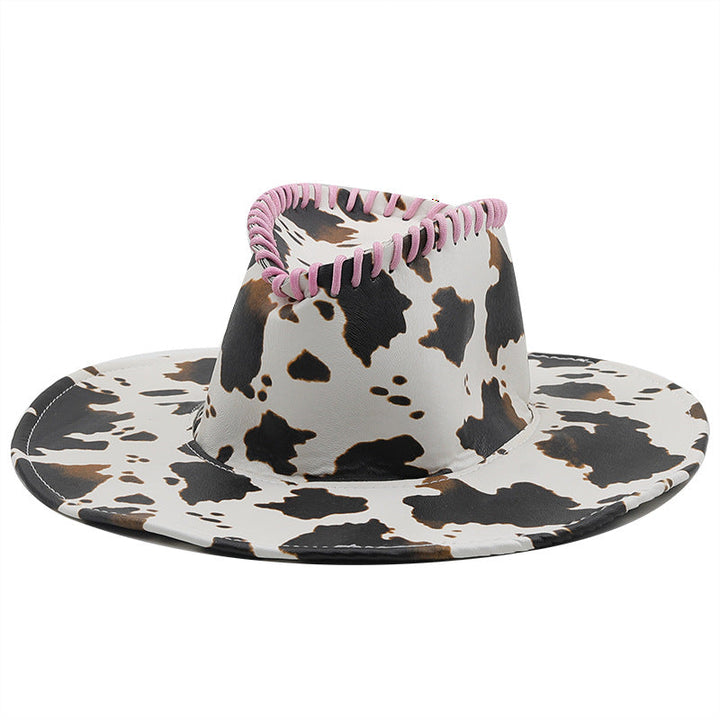 Sombrero de cuero de vaquero occidental estampado H8036
