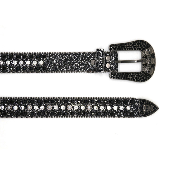 Cinturón punk con diamantes de imitación remachados B4043