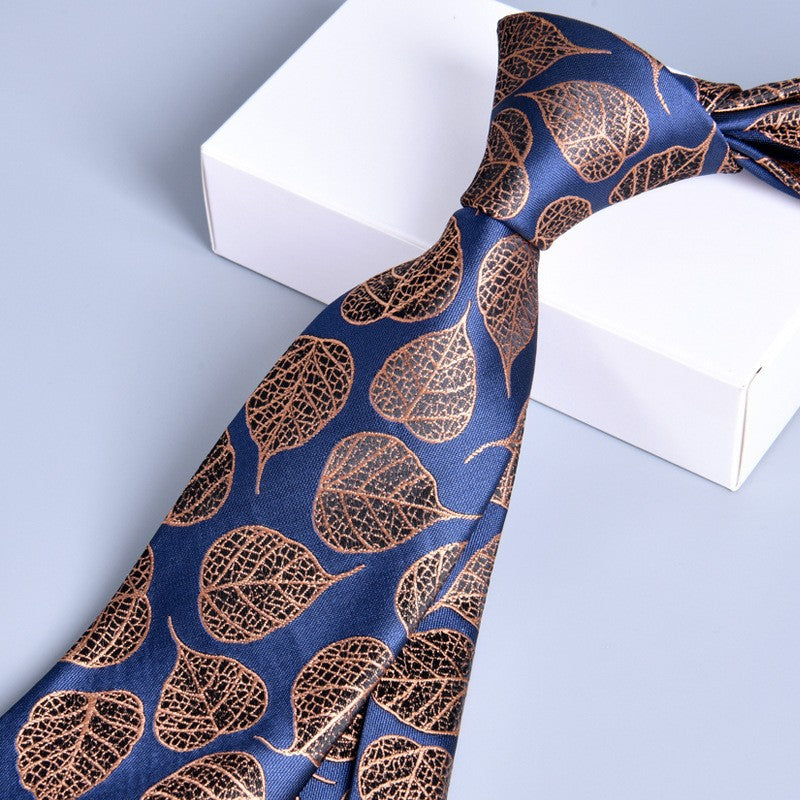 Vintage-Blätter-Jacquard-Krawatte T3010