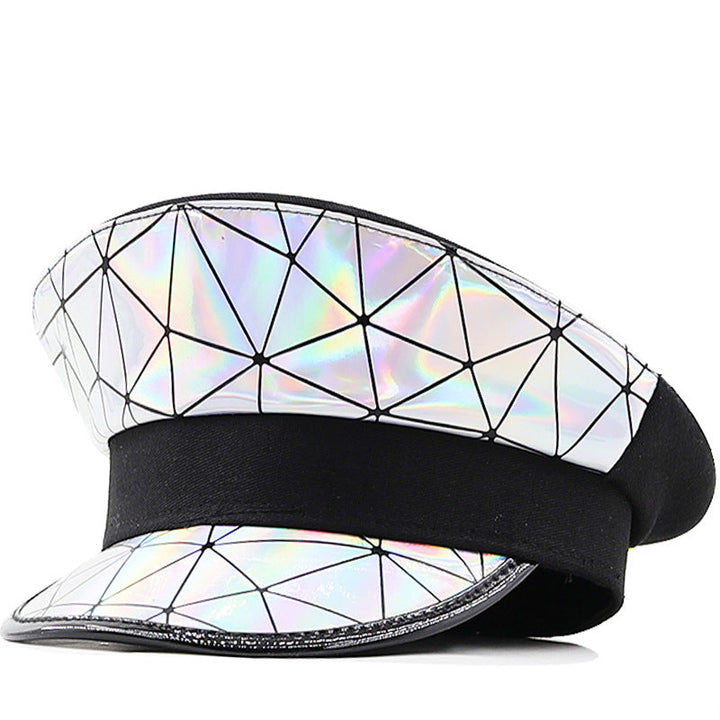 Sombrero de cuero arcoíris plateado H9012 