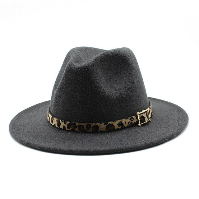 Leopard Print Felt Hat H8021