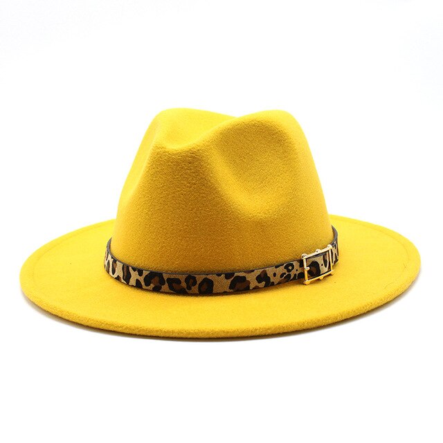 Sombrero de fieltro con estampado de leopardo H8021 