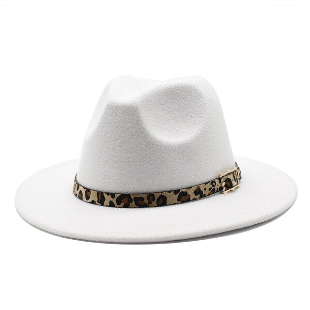 Sombrero de fieltro con estampado de leopardo H8021 